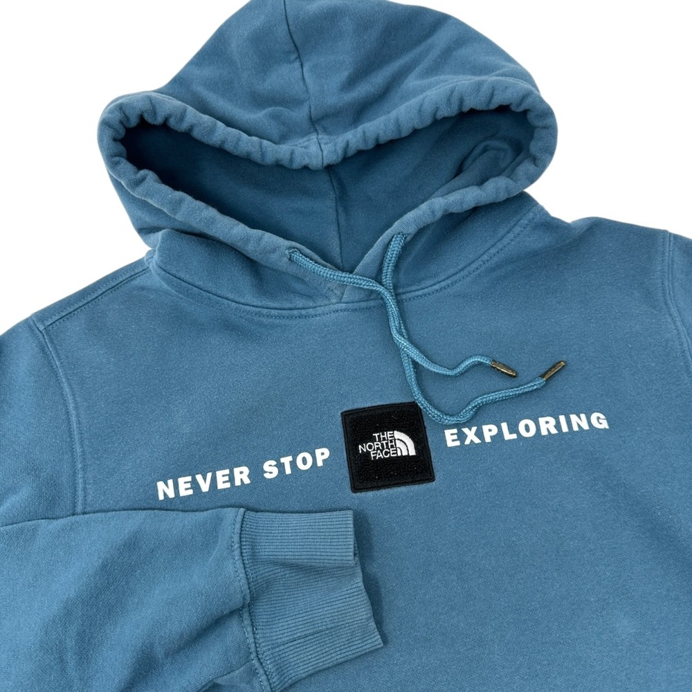 The North‎ Face Hoodie Adult Teal Pullover Sweatshirt Never Stop Exploring Small
